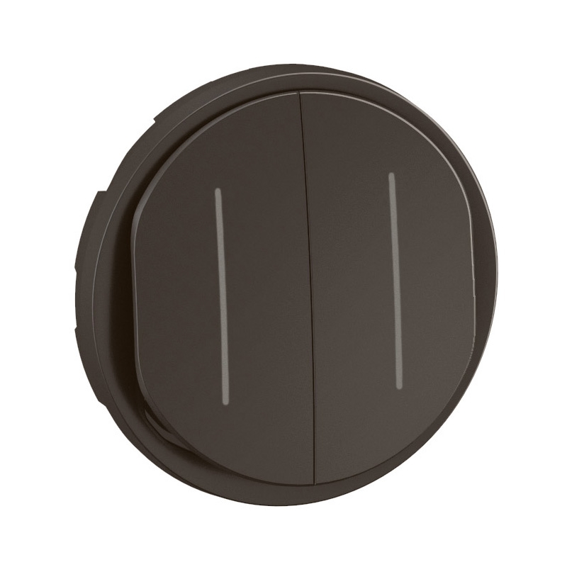 ENJOLIVEUR INTERRUPTEUR VA-ET-VIENT DOUBLE TEMOIN CELIANE - NOIR