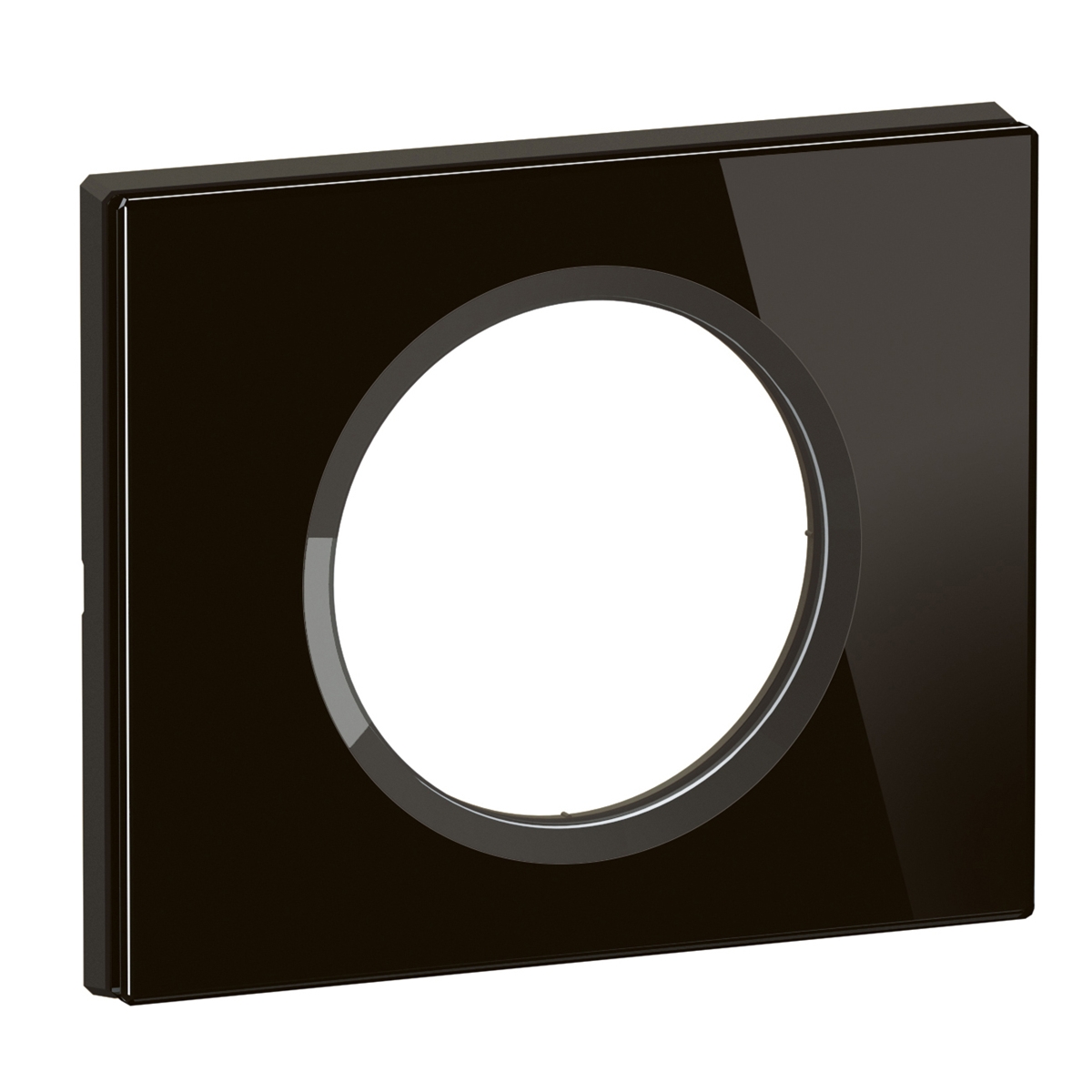PLAQUE DE FINITION CELIANE 1 POSTE - VERRE ONYX NOIR