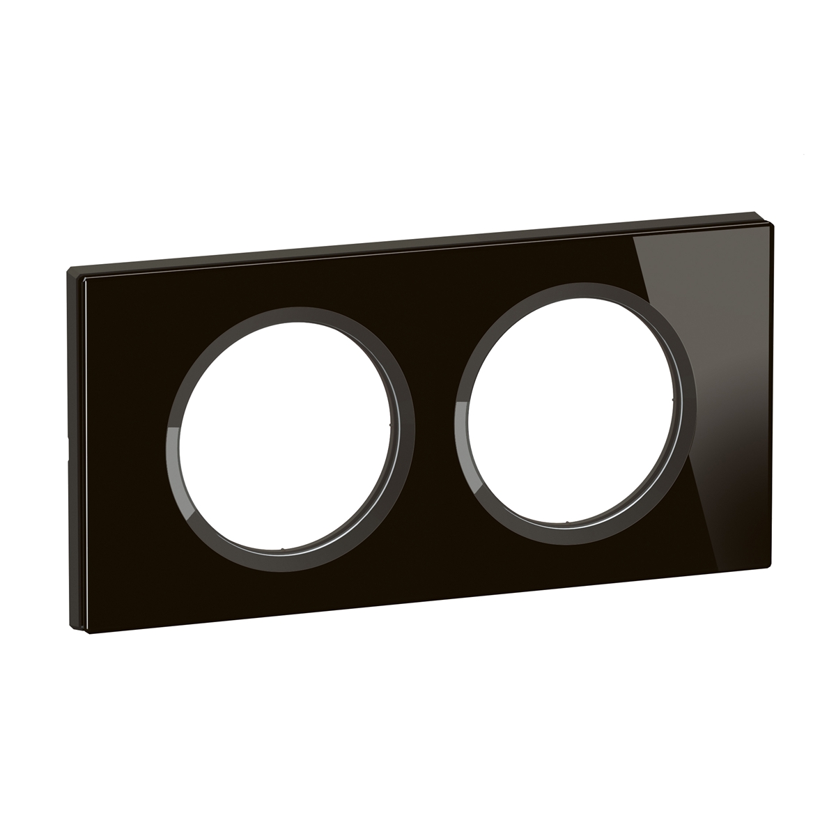 PLAQUE DE FINITION CELIANE 2 POSTES - VERRE ONYX NOIR