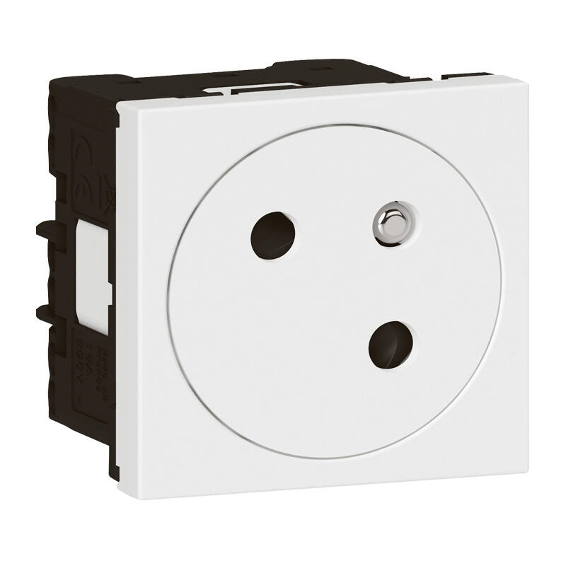 PRISE DE COURANT 2P+T SURFACE MOSAIC LINK RACCORDEMENT LATERAL 2 MODULES - BLANC