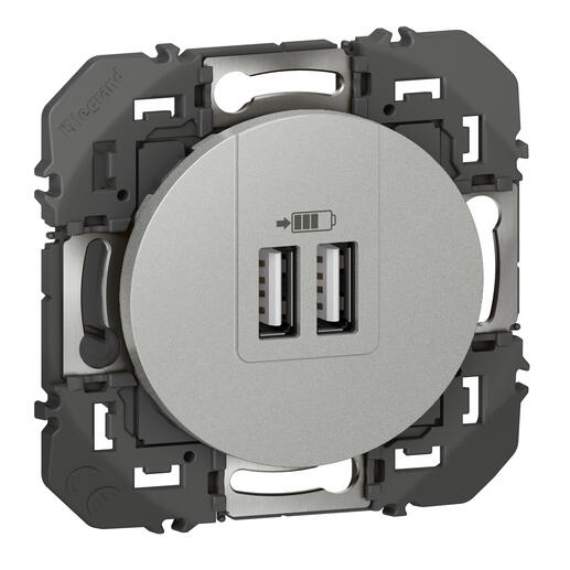 DOUBLE CHARGEUR USB TYPE-A DOOXIE 3A FINITION ALU