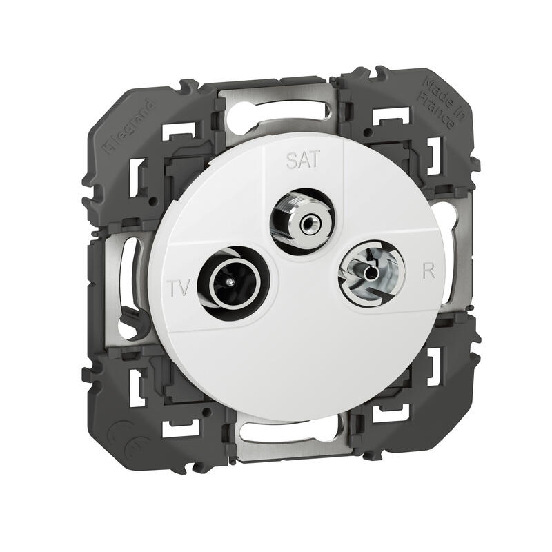 PRISE TV-R-SAT 1 CABLE DOOXIE FINITION BLANC