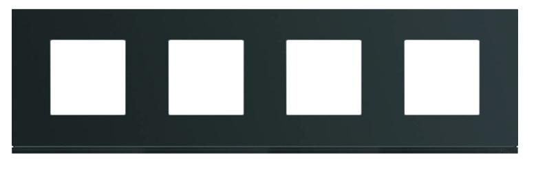PLAQUE GALLERY PLASTIQUE PEINT 4 POSTES HORIZONTALE 71MM NIGHT