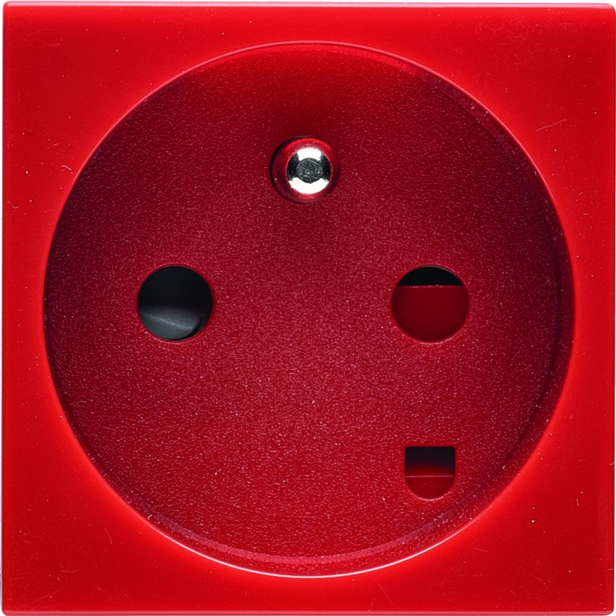 PRISE DE COURANT  2P+T DETROMPAGE ROUGE (MECANISME ET ENJOLIVEUR) GALLERY