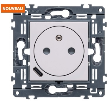 PRISE DE COURANT AFFLEURANTE + USB-C - BLANC GALLERY