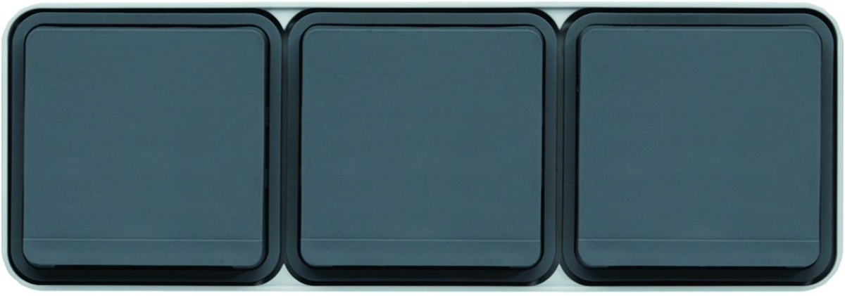 PRISE TRIPLE CUBYKO HORIZ. 2P+T SAILLIE GRIS IP55