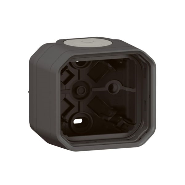BOÎTIER SAILLIE 2 EMBOUTS A MEMBRANE 1 ENTREE 1 POSTE PLEXO ANTHRACITE
