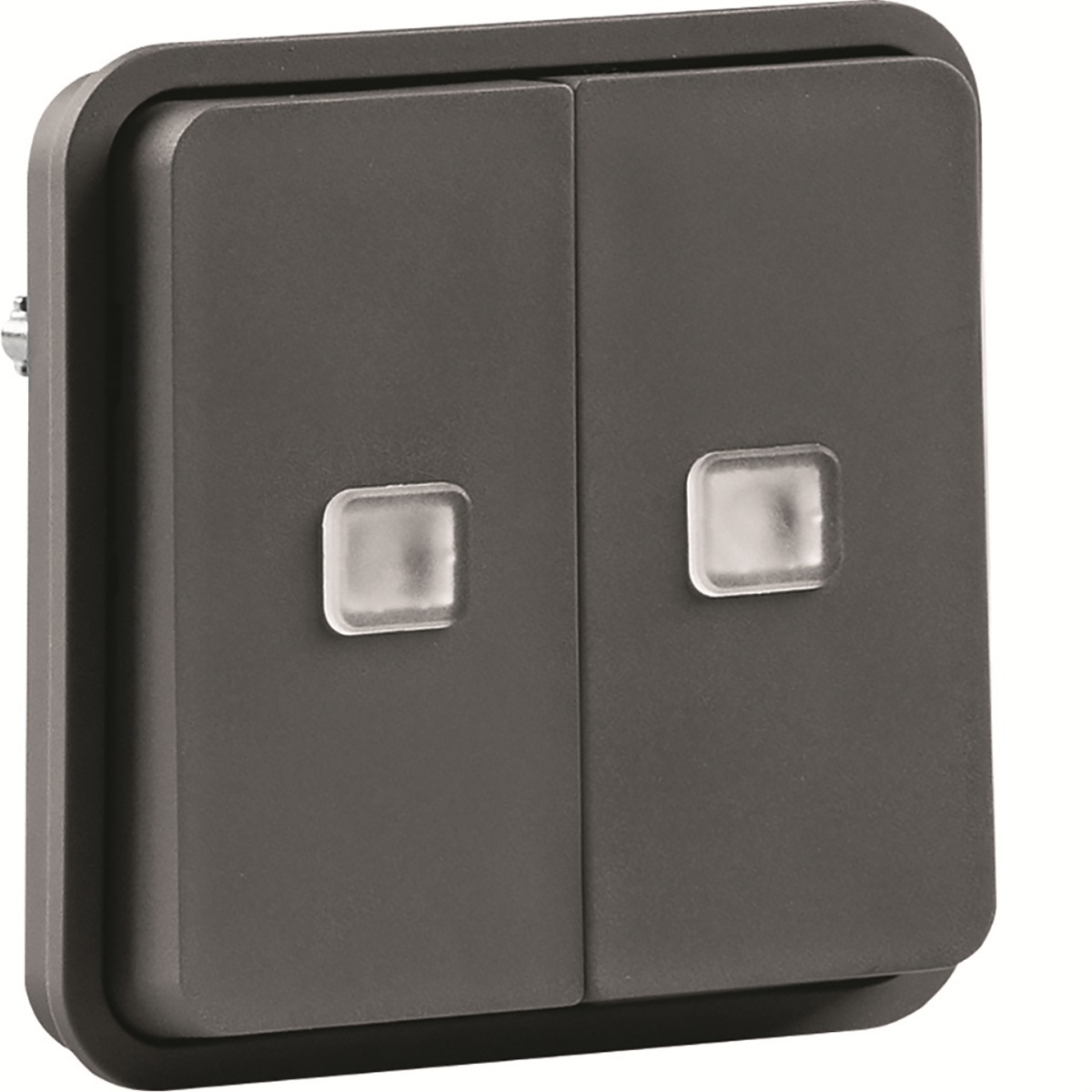 CUBYKO DOUBLE POUSSOIR LUMINEUX ASSOCIABLE GRIS IP55