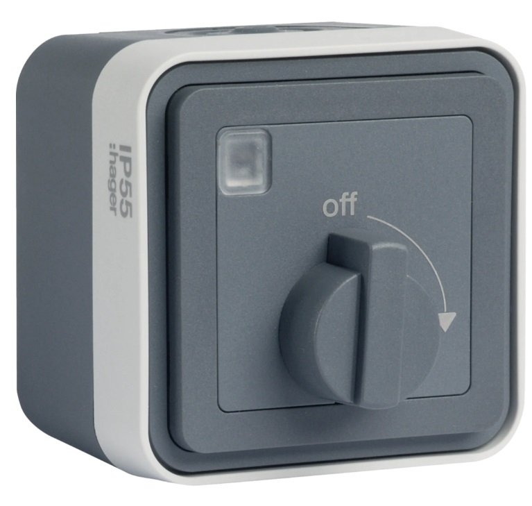 CUBYKO MINUTERIE BOUTON ROTATIF GRIS IP55