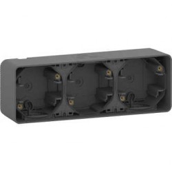 BOITE 3 POSTES ETANCHE GRIS HORIZONTAUX SAILLIE  MUREVA STYL