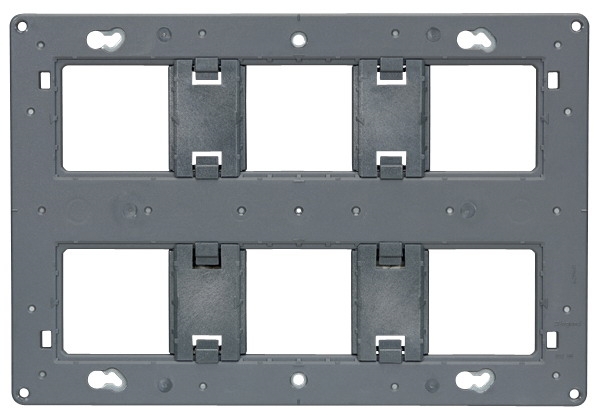 SUPPORT GRAND FORMAT BATIBOX - POUR PROG MOSAIC - 2 X 3 POSTES - 2 X 6/8 MODULES