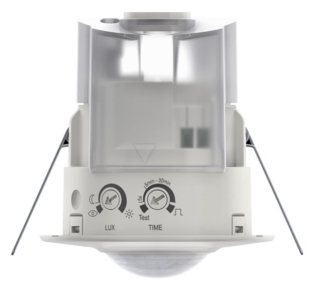 DETECTEUR MOUVEMENTS COMPACT ENCASTRE PLAFOND 360° BLANC