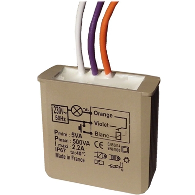 TELERUPTEUR MICROMODULE ENCASTRE 500W