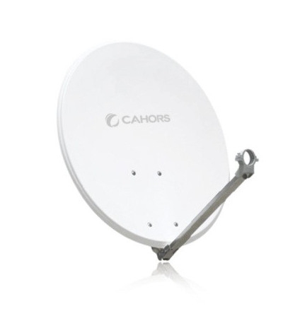 PARABOLE 65CM ACIER BLANCHE +CONVERTISSEUR SINGLE PRE-MONTEE