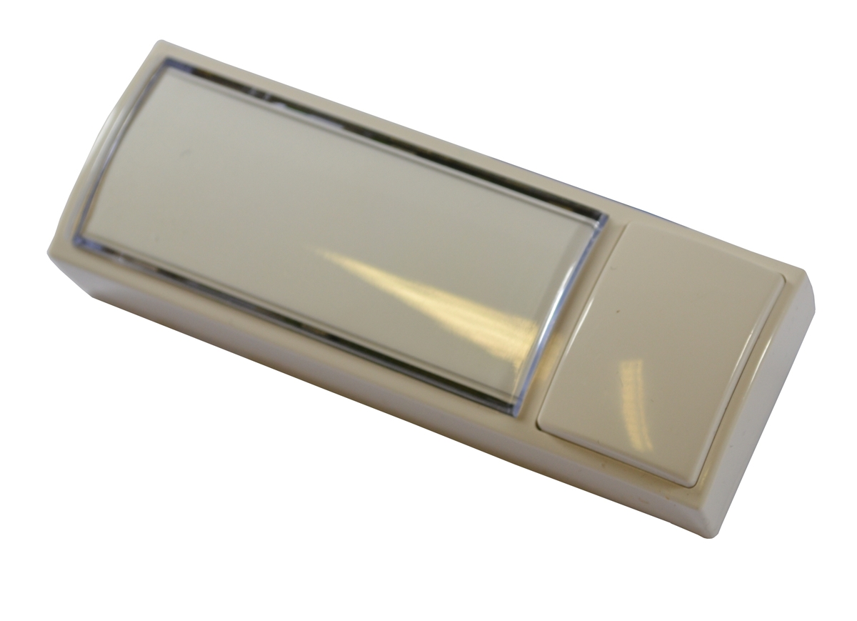 BOUTON POUSSOIR LUMINEUX +PORTE ÉTIQUETTE BLANC