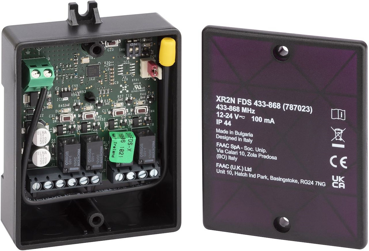 RECEPTEUR RADIO XR2N FDS 433-868 MHZ. COMPATIBLE AVEC LE PROTOCOLE FAAC FDS