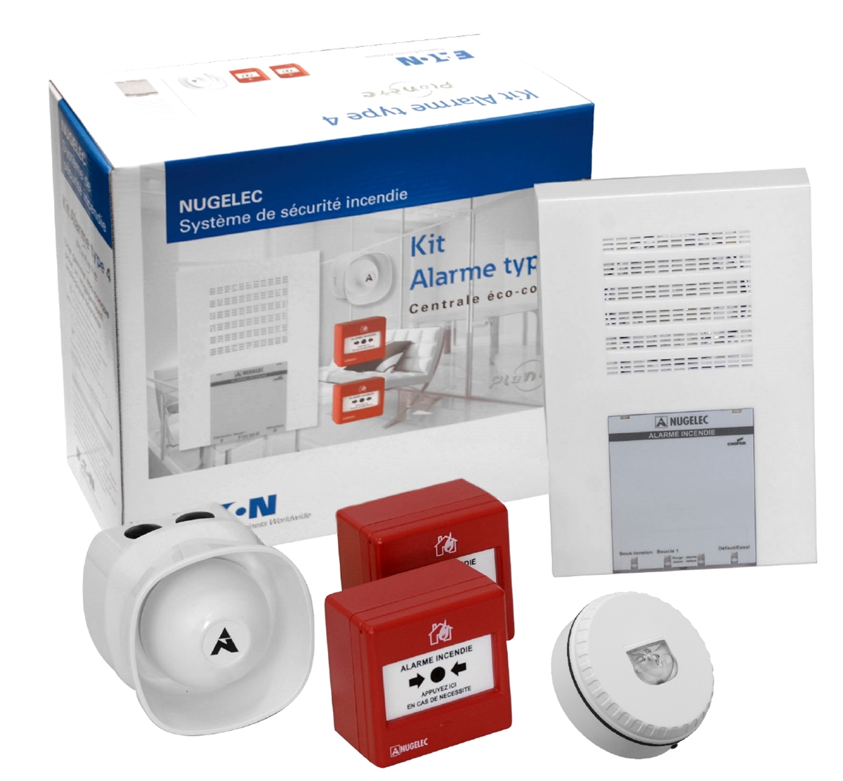 KIT VALISETTE ALARME INCENDIE TYPE 4 PLANETE EQUIPE 1 BOUCLE, 2 DM, 1 DS, 1 DL