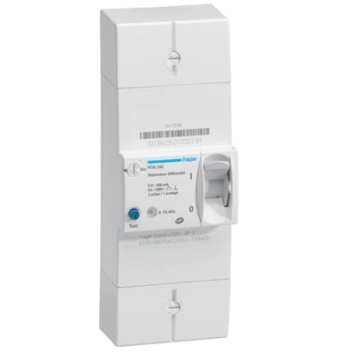 DISJ. DE BRANCHEMENT DIFFÉRENTIEL 2P 15/45A 500MA INST