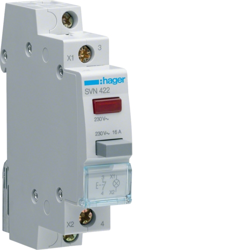 BOUTON POUSSOIR IMPULSION 10 +VOYANT ROUGE