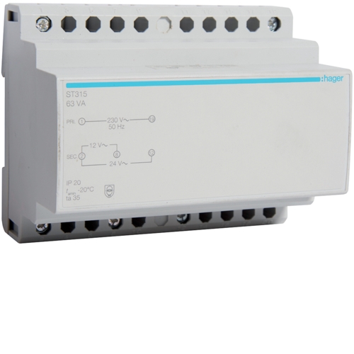 TRANSFORMATEUR DE SECURITE 230V/12-24V 63VA