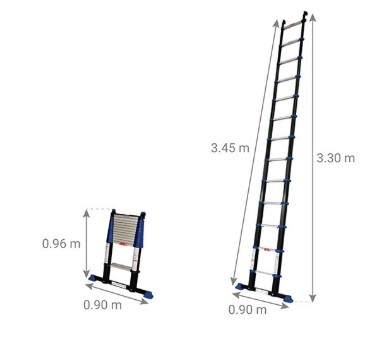 ÉCHELLE TÉLESCOPIQUE BAMBOO 11 HAUTEUR 3.20M