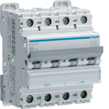 DISJONCTEUR 6/10KA COURBE C 4PP TETRAPOLAIRE 10A