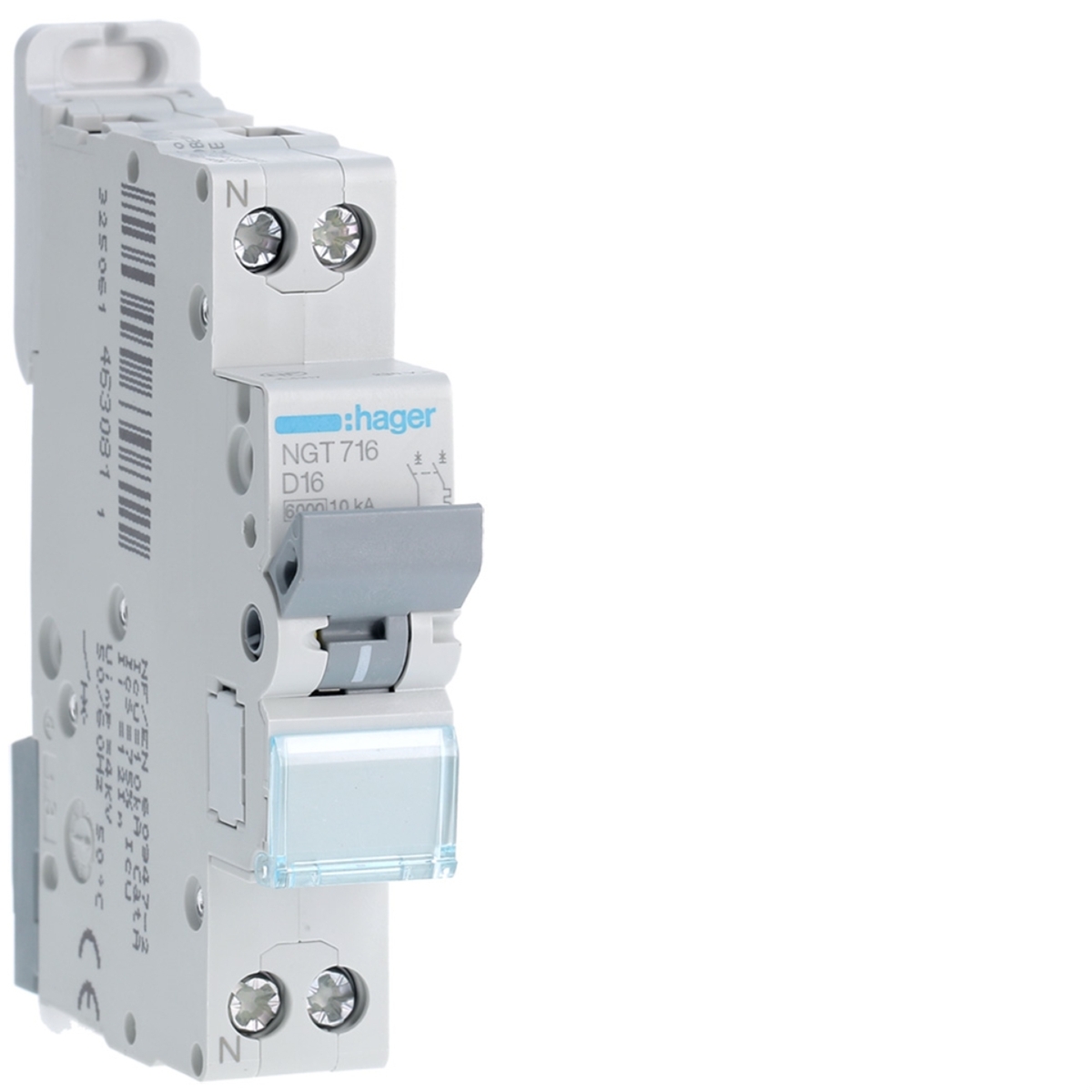 DISJONCTEUR 10KA COURBE D 2PP BIPOLAIRE 16A`