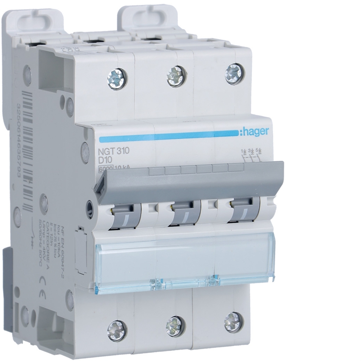 DISJONCTEUR 10KA COURBE D 3PP TRIPOLAIRE 10A