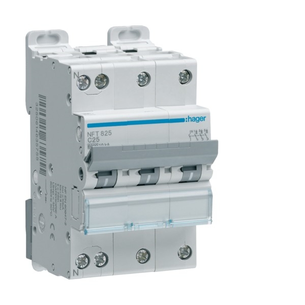 DISJONCTEUR 10KA COURBE D 3PP TRIPOLAIRE+NEUTRE 25A