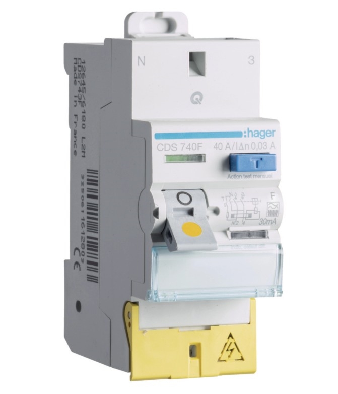 INTER DIFF 2P 40A 30MA TYPE F BORNES DECALEES SANVIS