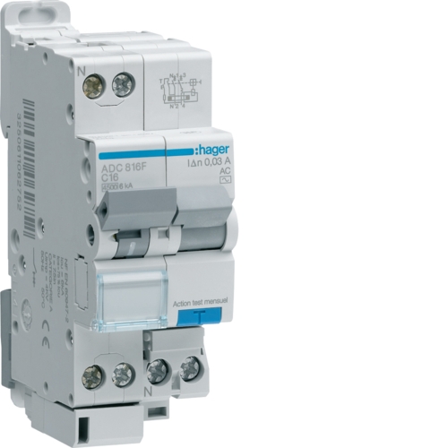 DISJONCTEUR DIFFERENTIEL PH+N 3KA 16A 30MA TYPE A/HI