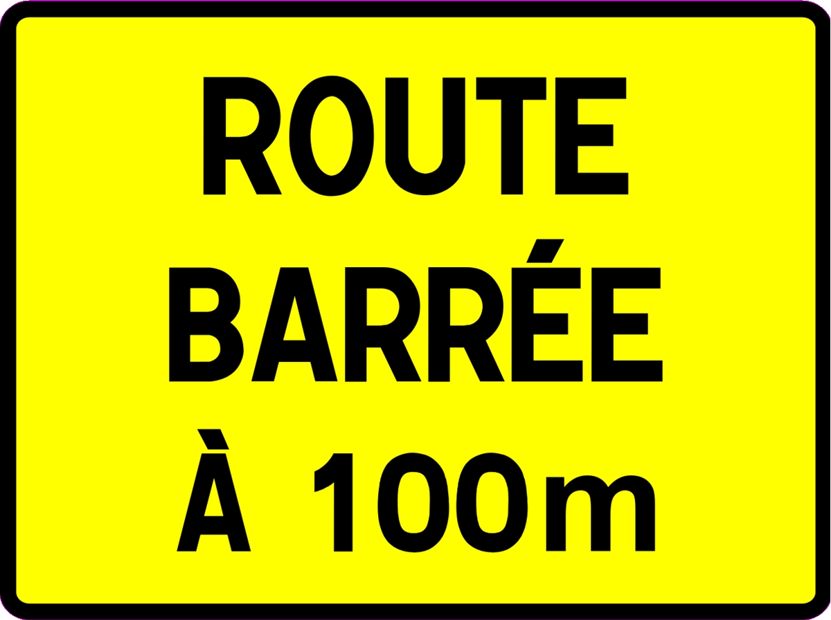 PANNEAU ROUTE BARRÉE KC1