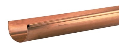 GOUTTIÈRE CUIVRE 1/2 RONDE DE 25 ET ACCESSOIRES ÉP 55/100ÈME