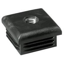 EMBOUT PLASTIQUE RENTRANT POUR TUBE CARRÉ AVEC FILETAGE POUR VÉRIN DE RÉGLAGE