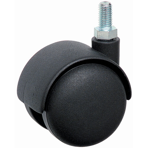 ROULETTE JUMELEX 50 TIGE 10X15 PLASTIQUE NOIR