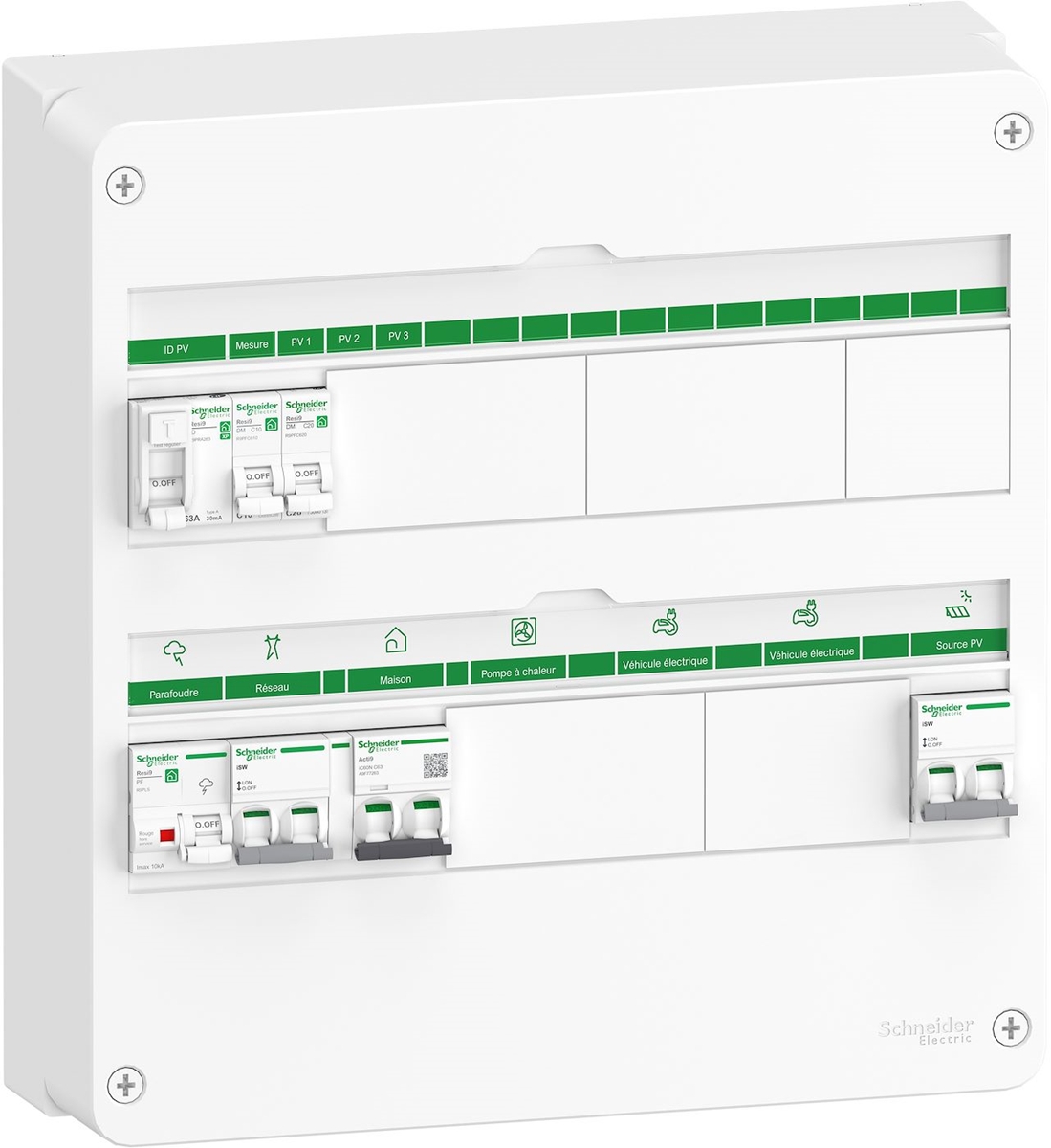 COFFRET PV AC - MONO 3KWC - MICRO ONDULEURS ET ONDULEUR CENTR.- 18MOD. 2 RANGEES