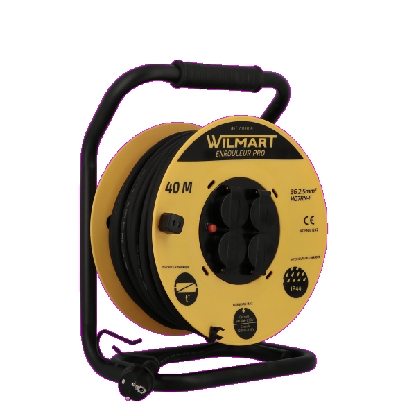 ENROULEUR DE CABLE H07RN-F  40M-3G2,5MM² - IP44