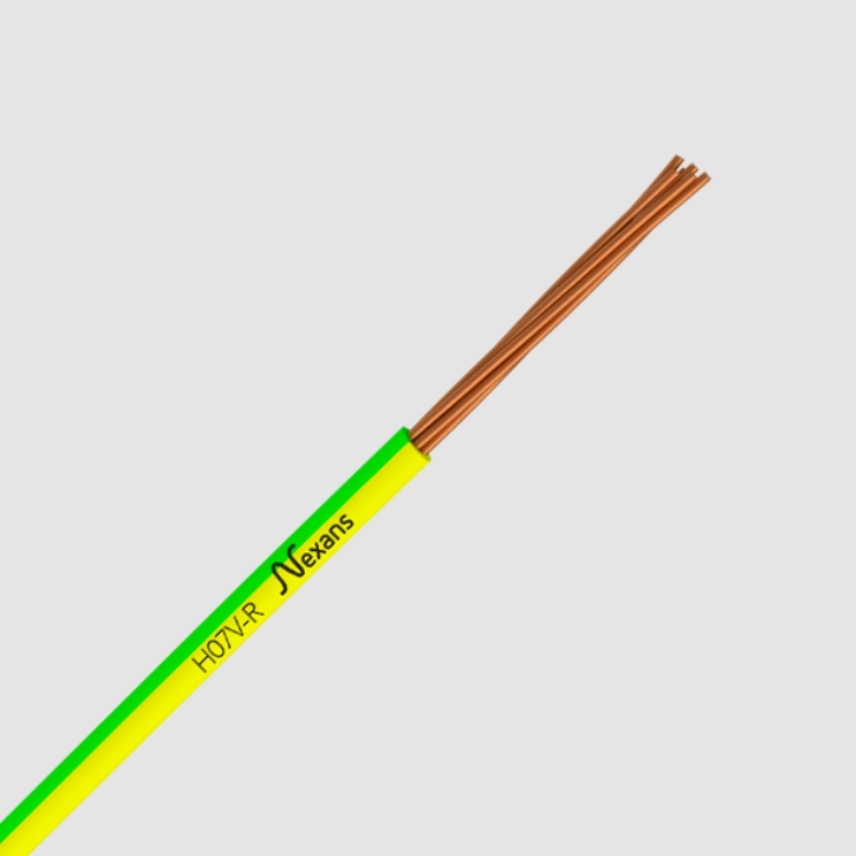 FIL RIGIDE DOMESTIQUE HO7 V-R 16MM² VERT/JAUNE T500