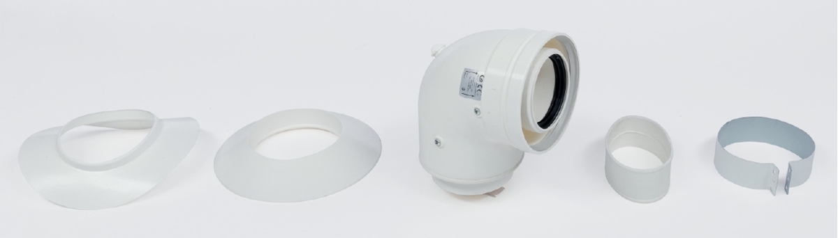 COUDE ADAPTATEUR VENTOUSE 90° Ø 60/100 A 80/125