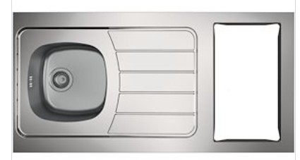 EVIER CUISINETTE ISEO 1 CUVE 1200 MM, INOX 18/10 LISSE, VIDAGE MANUEL INCLUS