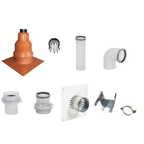 KIT B23P RACCORD MURAL OU PLAFOND BRIQUE 80/125