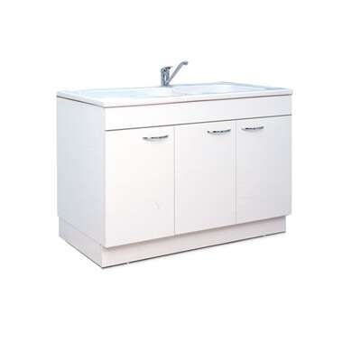 MEUBLE SOUS EVIER TOP 19 NF 120X60 CM 3P  BLANC