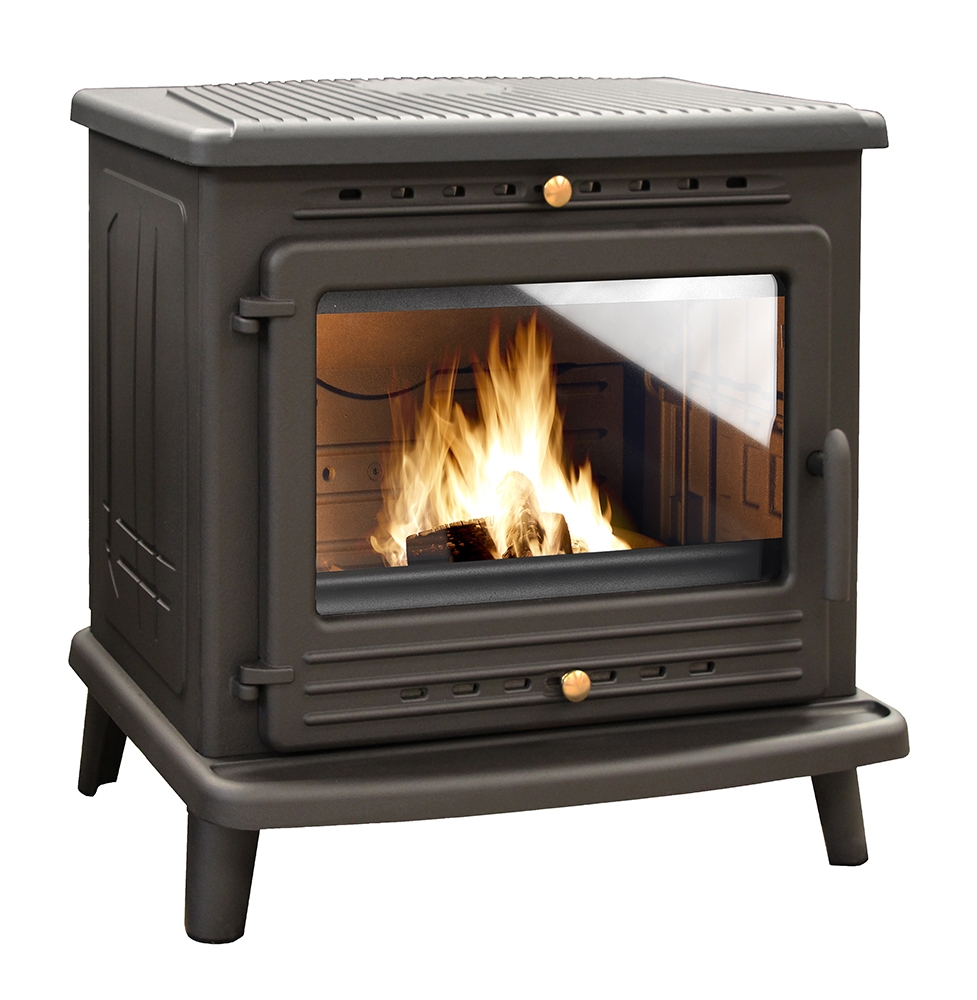 POÊLE À BOIS FONTE 12KW GALILEE ANTHRACITE DEVILLE