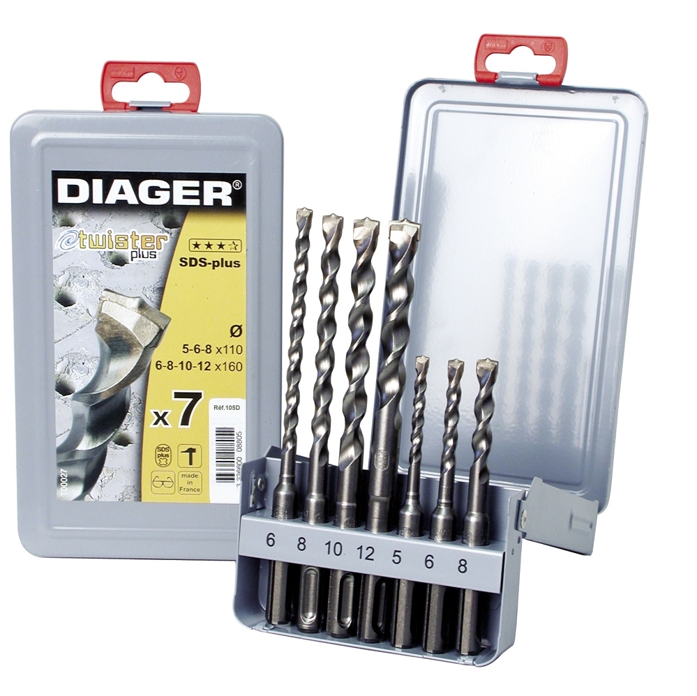 COFFRET METAL 7 FORETS SDS+ TWISTER 105D