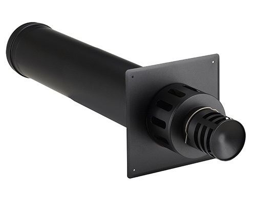 TERMINAL HORIZONTAL PGI NOIR Ø 80 / 130