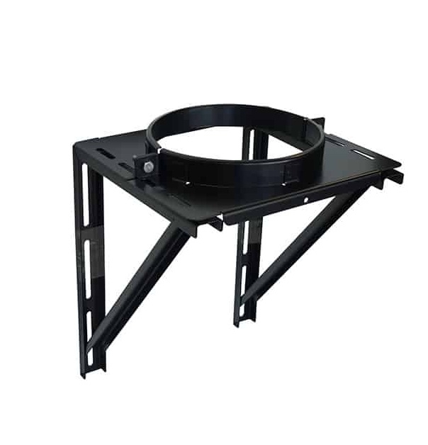 SUPPORT MURAL INOX Ø 150 TZ NOIR MAT - RAL 9019