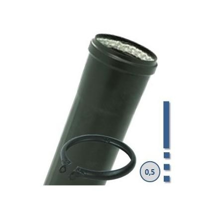 CONDUIT PELLETS 50CM COULISSANT Ø 80 EMAIL NOIR MAT + JOINT