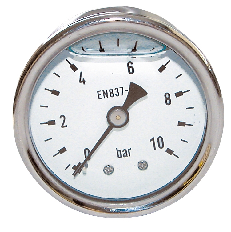 MANOMETRE GLYCERINE AXIAL 0 A 10 BAR 8X13 Ø63MM