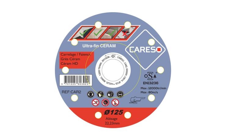 DISQUE DIAMANT CERAM / CARRELAGE Ø125MM CARESO