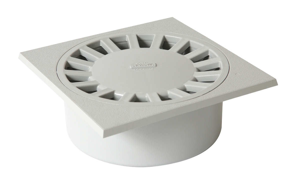 SIPHON À PLATINE CARRÉE AVEC SORTIE VERTICALE INCORPORÉE